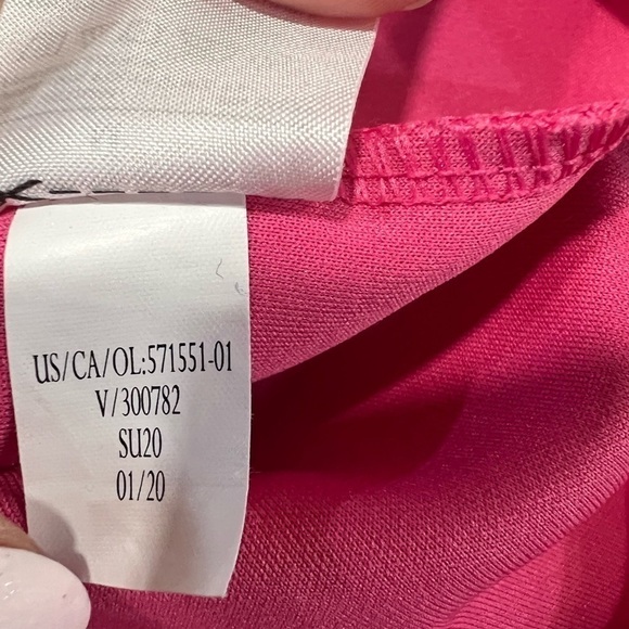 BANANA REPUBLIC puffed shoulders short sleeve bright pink blouse - Picture 8 of 13